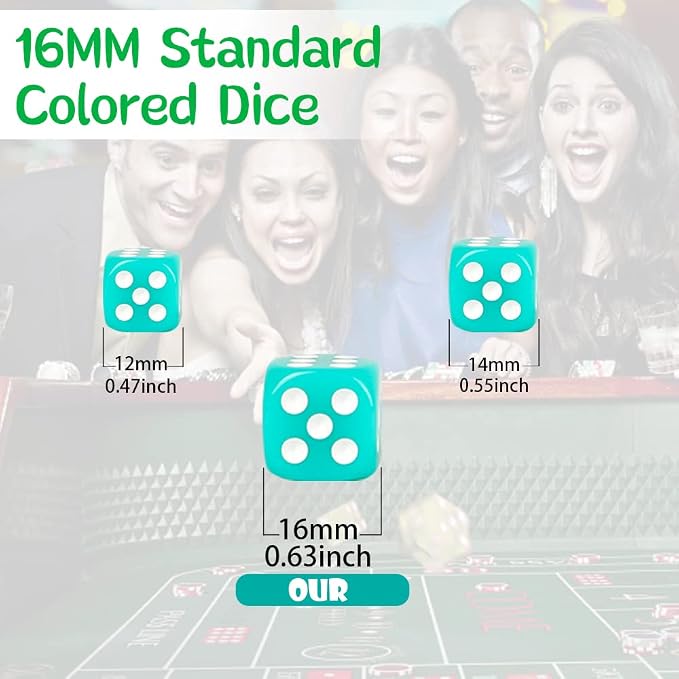 100 Pieces 16MM Dice Set, 6 Sided Colored Dices - Image 2