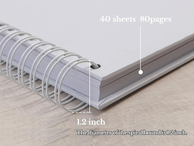 potricher 8 x 8 Inch DIY Scrapbook Photo Album 80 Pages Thick Kraft Blank White - Image 4