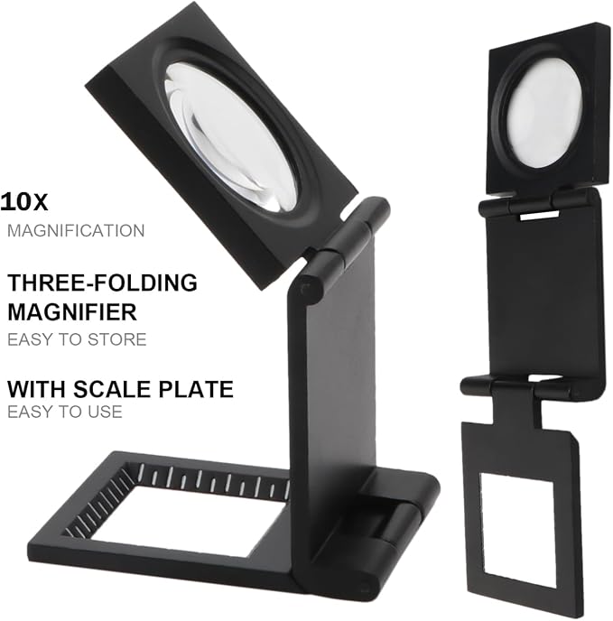 Rongon Jewelers Loupe 10X 28mm Pocket Magnifying Glass Lens 5Pcs Three-Folding - Image 4