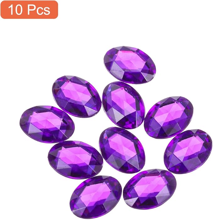 MECCANIXITY 10Pcs Acrylic Oval Gems 30x40 mm Flat Back Artificial Rhinestones - Image 3