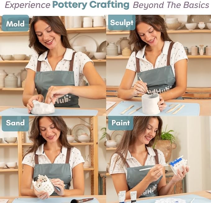 Pottery Kit for Beginners, 4.4LBS Air Dry Clay for Adults - Image 6