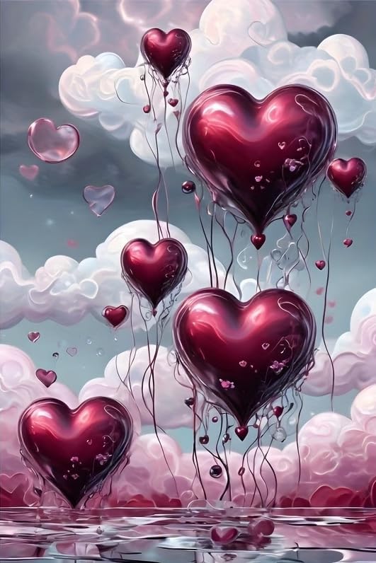 MYBISYMQQ Romantic Heart Balloon Cross Stitch Kits by Unknown