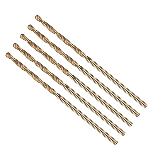 Drill Bit, #49 Cutting Diameter, 4341 HSS Gold Finish 118° Cutting Angle Number Jobber Bits - (Applications: for Drilling Soft Metal Plastic Wood), 5-Pieces