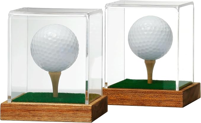 JupDec Golf Ball Display Case Clear Acrylic Memorabilia Stand Cube Holder by JupDec