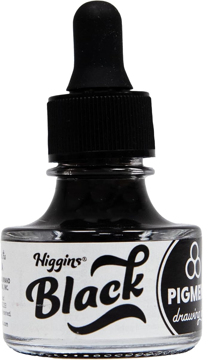 Higgins Black Pigmented Drawing Ink by Higgins