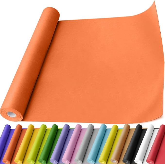 PerkHomy OrangeRed Kraft Paper Roll 17.5" x 760" by PerkHomy