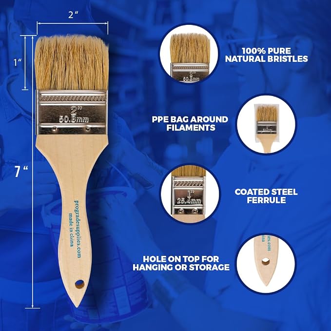 Pro Grade - Chip Paint Brushes - 96 Pack - 2 Inch - Chip Brushes - Versatile - Image 6