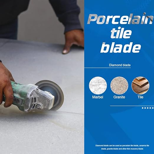 2Pcs/Lot 5" Super Thin Diamond Tile Blade Porcelain Saw Blade for Cutting Porcelain Tile Granite Marbles (5"-2pc/Box)