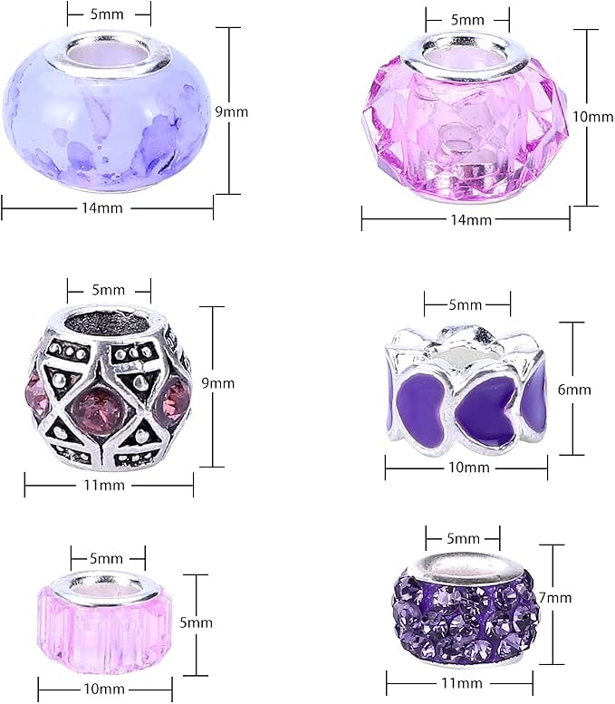 European Large Hole Spacer Charm Beads - Image 3