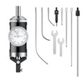HDLNKAK Coaxial Centering Indicator Set 0-0.15''/0.0005''Standard Body, Co-Ax Precision Milling Machine Test Dial, Ideal Center Finder Tool