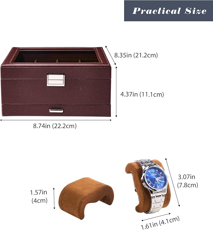 ProCase Watch Box, 8 Slot Watches Display Case - Image 7