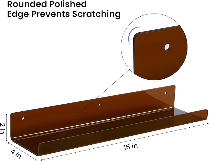 upsimples 4 Pcs 15" Acrylic Shelves - Image 3