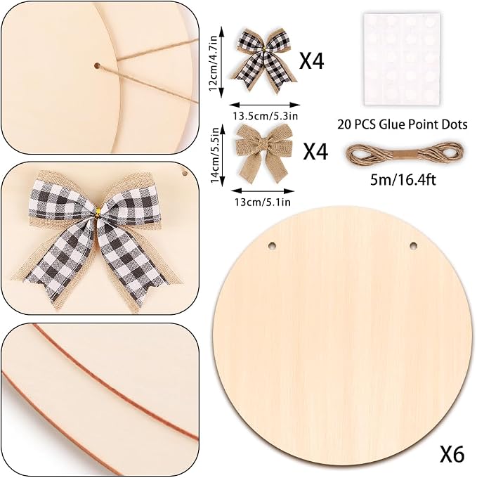 DIYDEC 6 Pack Wood Circles for Crafts 14 Inch Unfinished Wood Slices Blank - Image 3