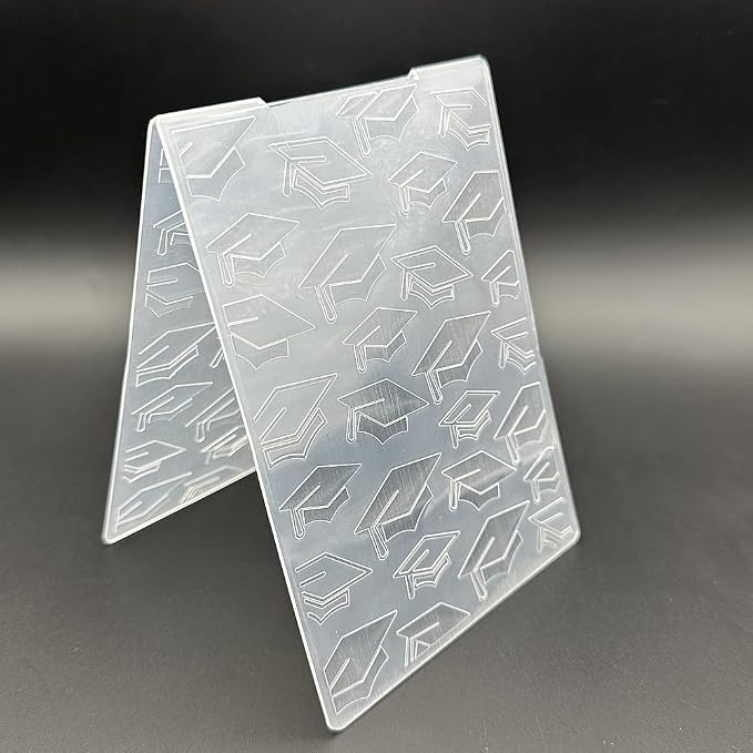 3D Plastic Embossing Folder Template Graduation Doctoral Hat Texture 4.13x5.71 - Image 6