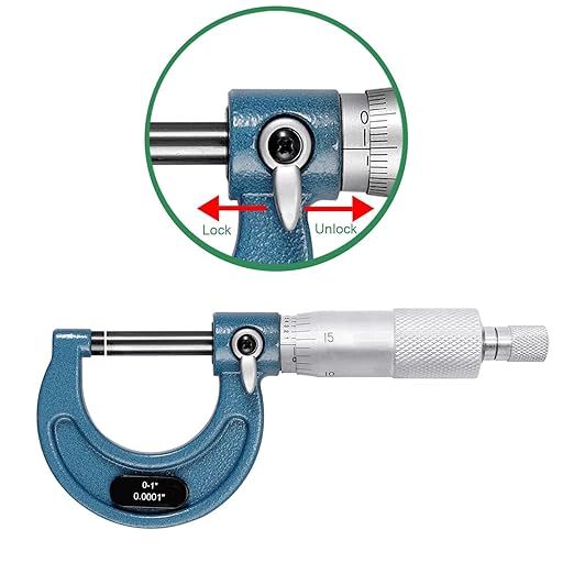 HDLNKAK Outside Micrometer, 0-1" Machinist Micrometer, 0.0001" Graduation Micrometer Set, Alloy Precision Micrometer, Machinist Tool, Micrometer Standard with Case