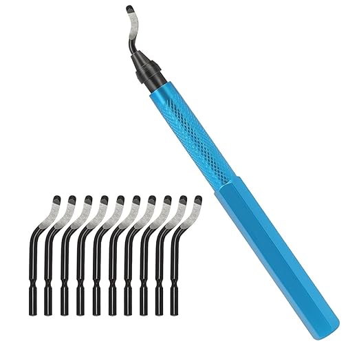 Deburring Tools Kit,Swivel Head Deburring Tool,Removing Burr for Metal Aluminum, Copper, Brass,PVC,Resin and Plastic Pipes,Tubes,with Extra 10 HSS Blades