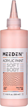 MEEDEN Soft Body Acrylic Paint: Light Pink Matte Finish - 250ml/8.45oz Bulk by MEEDEN