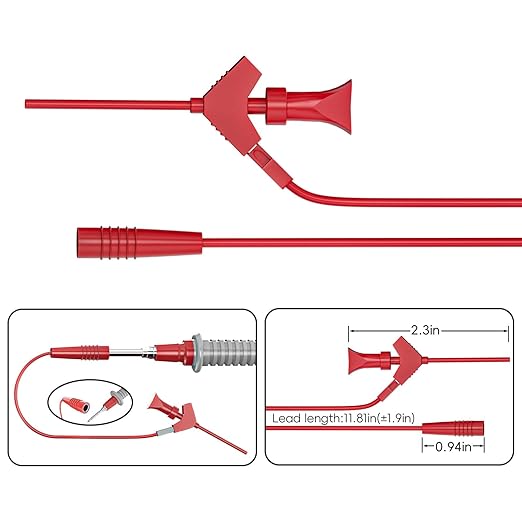 Goupchn Multimeter Test Leads Kit 21PCS Digital Electrical Testing Probes Set with Alligator Clips SMD IC Test Hook Clips Test Tweezer Replaceable Precision Sharp Probes