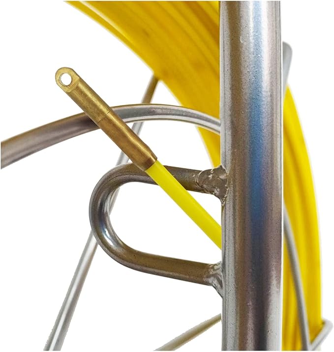 6MM 350FT Fiberglass Fish Tape Reel Wire Cable Running Rod Duct Rodder Fish Tape Cable Pulling Rod with Continuous