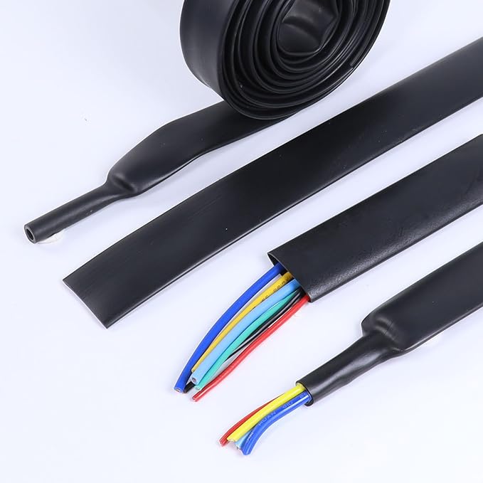 Heat Shrink Tubing 4:1 Dual Wall Adhesive Liner Wires Cable Wraps Connection Protection (Black, 5/8"-18ft)