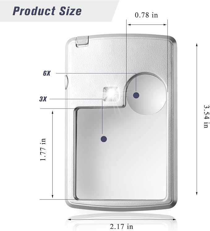 2 Pieces 3X 6X Pocket Magnifying Glass - Image 2