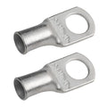 SELTERM 2pcs 4 AWG 3/8" Stud (Wide Pad) Tinned Copper Wire Lugs, Battery Lugs, Ring Terminals, Battery Cable Ends, 4 Guage Ring Terminal Connectors, UL Marine Grade Battery Terminal Connectors