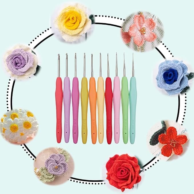 Yarniss 10 Size Small Crochet Hooks, Ergonomic Crochet Hooks - Image 5