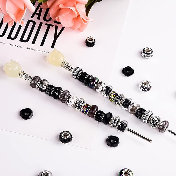Aipridy European Large Hole Beads, Colorful Glass Charm Beads Set - Image 4