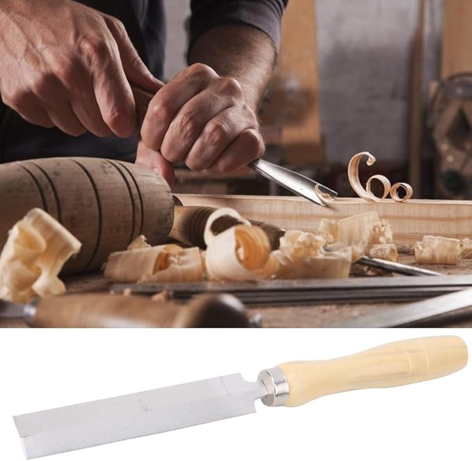 Diamond Rhombic File Wooden Handle Diamond Coated File Diamond File Saw Metal Glass Grinding Woodworking Garden Tool(5 inches (125mm))