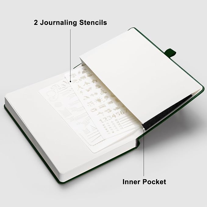 RETTACY Dotted Journal Notebook, 192 Pages, A5 Medium Size | Leather Hardcover - Image 7