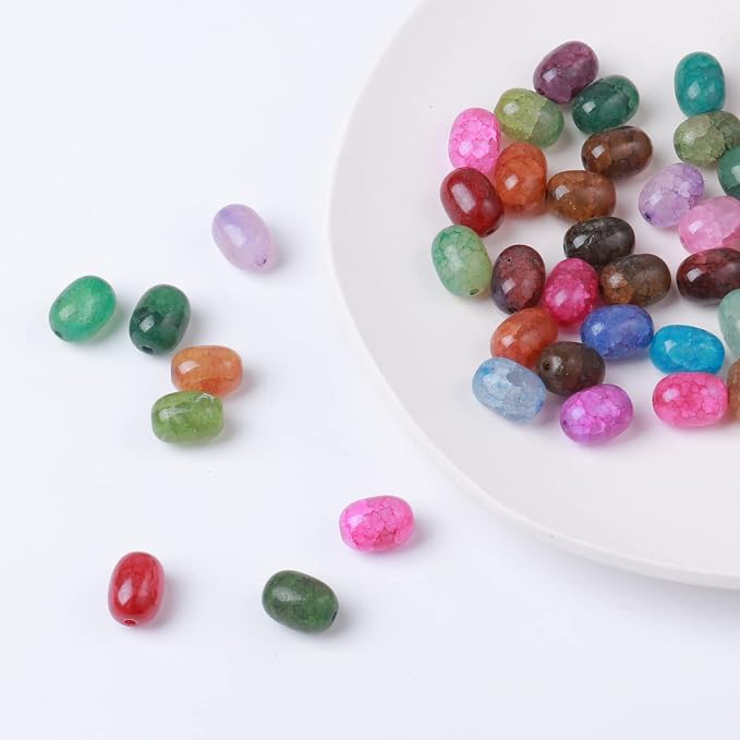 112PCS Natural Stone Beads Oval Agate Loose Beads Bulk - Image 8
