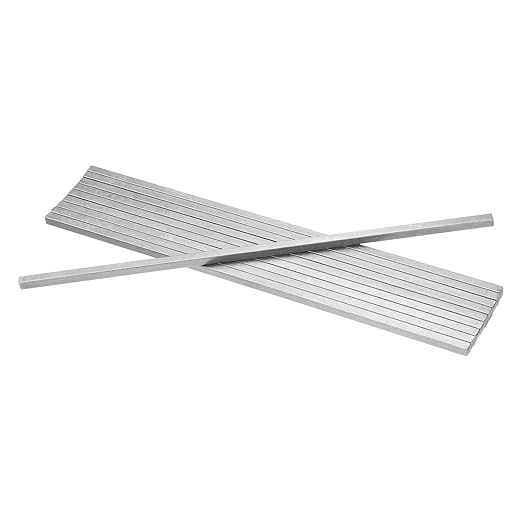 uxcell 10Pcs Square Steel Key Stock, 1/4" x 1/4" x 12" Cold-Drawn 45# Steel Bars Precision Key Stock for Gearbox Coupling, Silver Tone