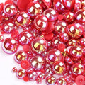 1000PCS Mixed Sizes 3/4/5/6/8/10mm Flatback Half Round Pearls Gems by Unknown