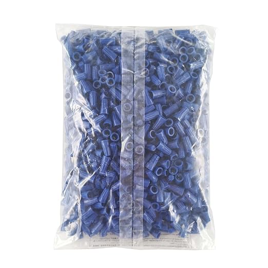 HS UL Listed Blue Electrical Wire End Connectors Ribbed Caps Bulk 1000 Pack Small Twist-on Wire Connectors Nuts 22-14 AWG,P2 Type Screw Terminals