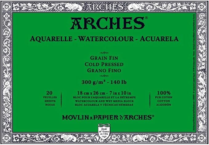 Arches Watercolor Paper Block, Cold Press, 140 pound by ARCHES