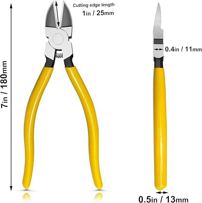 7in. Wire Cutters, Ultra Sharp Small Side Cutter Clippers with Spring Loaded, Flush Cutting Pliers, Diagonal Cutting Plier for Jewelry Making, Crafting, Electrical