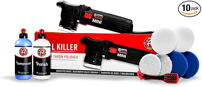 Adam's Polishes Swirl Killer 12mm Car Buffer Polisher Kit, Orbital Polishing Paint Correcting Tool, Car Scratch Remover, Correcting Polish, Use Post Car Wash Clay Bar & Pre Wax or Ceramic Coatin