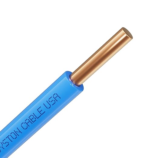 14 AWG Tracer Wire 600V 100% Solid Copper Conductor Direct Burial Underground, Blue Tracer Wire for Locating Underground Pipes and Lines Water Sewer Pipe Fiber Optic Gas Electrical Wire, 1000 FT