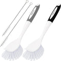 Amazer 4 Pack Dish Brush with Handle, Kitchen Scrub Brushes by Amazer