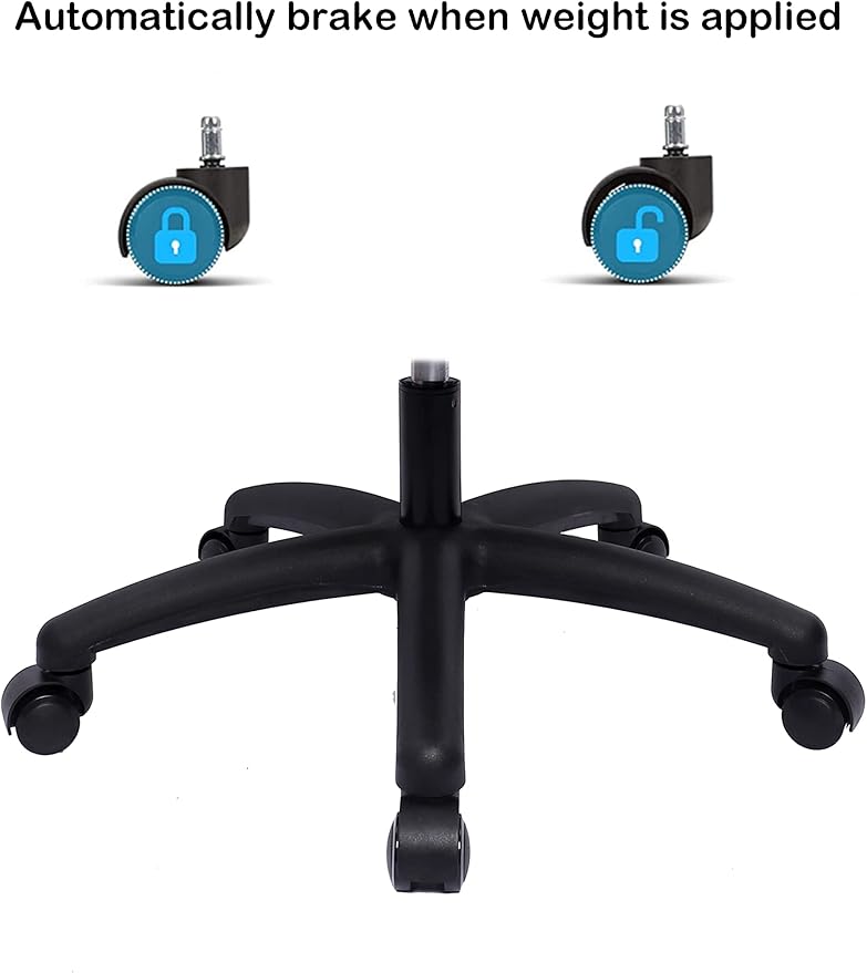 Chair Master FSS Series Square seat Low (17"-22") seat Height Chair. Vinyl-for Office, Garage, Desk, Shop, Computer, Doctor, Medical, Easy to Clean! (Black, Low, Self Braking Casters)