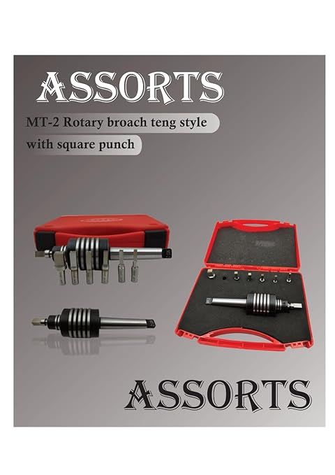 Assorts Lathe's Live Revolving Center MT-2 Shank Teng Style Featuring Square Tool and Rotary Broach (HSS) for Superior Machining Accuracy and Versatility