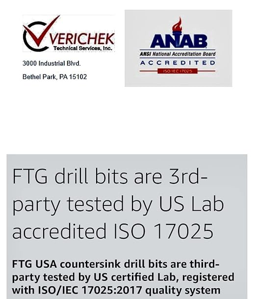 FTG USA Adjustable Wood Countersink Drill Bit Set #6#8#10 with Tapered Drill Bit for Woodworking