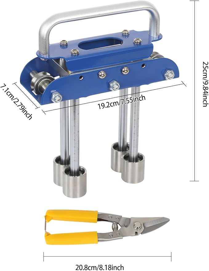 Roller Bender, 0-90°Bending Angle Metal Bending Tool, Steel Aluminum Copper Plate Metal Roller Bending Tool for Various Metal Roofing (Blue)