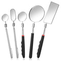 5 Pieces Retractable Mechanical Mirror Tool Telescoping Inspection Mirror Set 360 Rotation Mirrors Inspection Tool Stainless Steel Mirrors for Check Observe Vehicle, Car, Eyelashes, Small Parts
