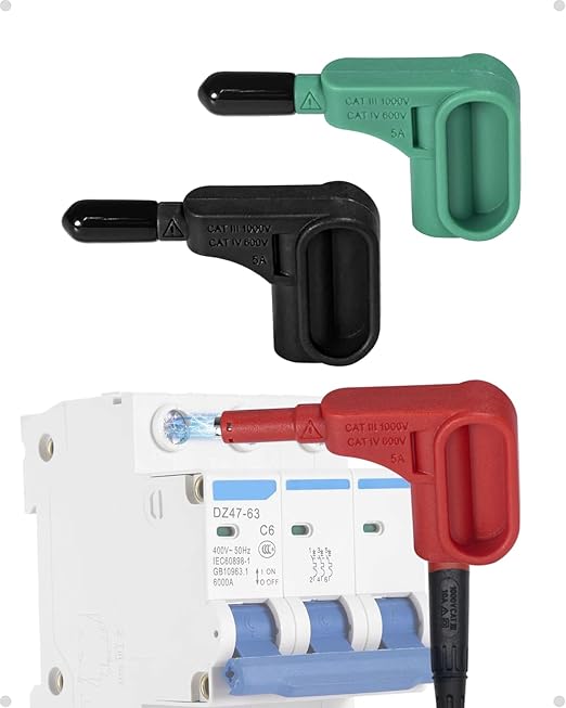 Multimeter Leads Magnetic Probe, 3 Colors Magnetic Voltage Probes for 4 mm Socket Test Lead Kit, Voltage to CAT III 1000 V, CAT IV 600 V Safety Rating