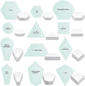 Cinnvoice 612 Pcs Patchwork Paper EPP English Piecing Supplies 12 Shapes by Cinnvoice