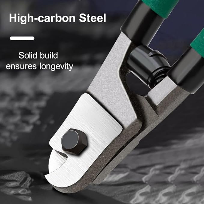 8 Inch Steel Wire Cable Cutters Heavy Duty Pocket Size Bike Bicycle Cable Cutter Pliers Wirecutter Cutting Tool 5/32" for Stainless Steel Wires Comfortable Safety Spring-loaded Handle One-Handed