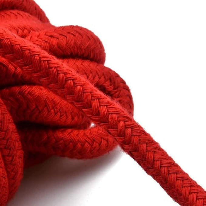 Soft Cotton Rope - 32ft/10m, 8mm Thick, Soft Tying Rope (White)