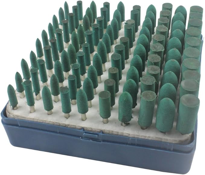 100pcs Rubber Grinding Mounted Point Rotary Assorted Accessory Grinding Head Wheel Head Kit For Dremel Polish