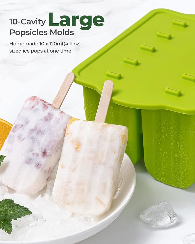 10 Cavity Large Silicone Popsicle Molds - Image 2